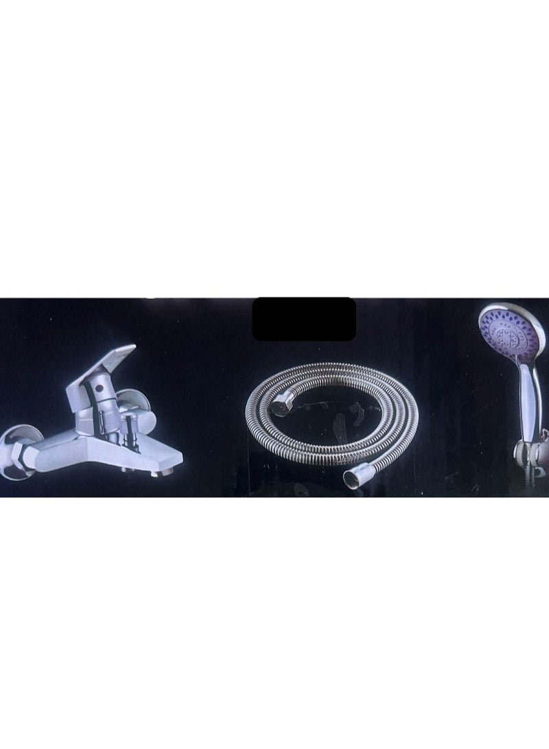 Silver hot and cold shower mixer tap - Image 2