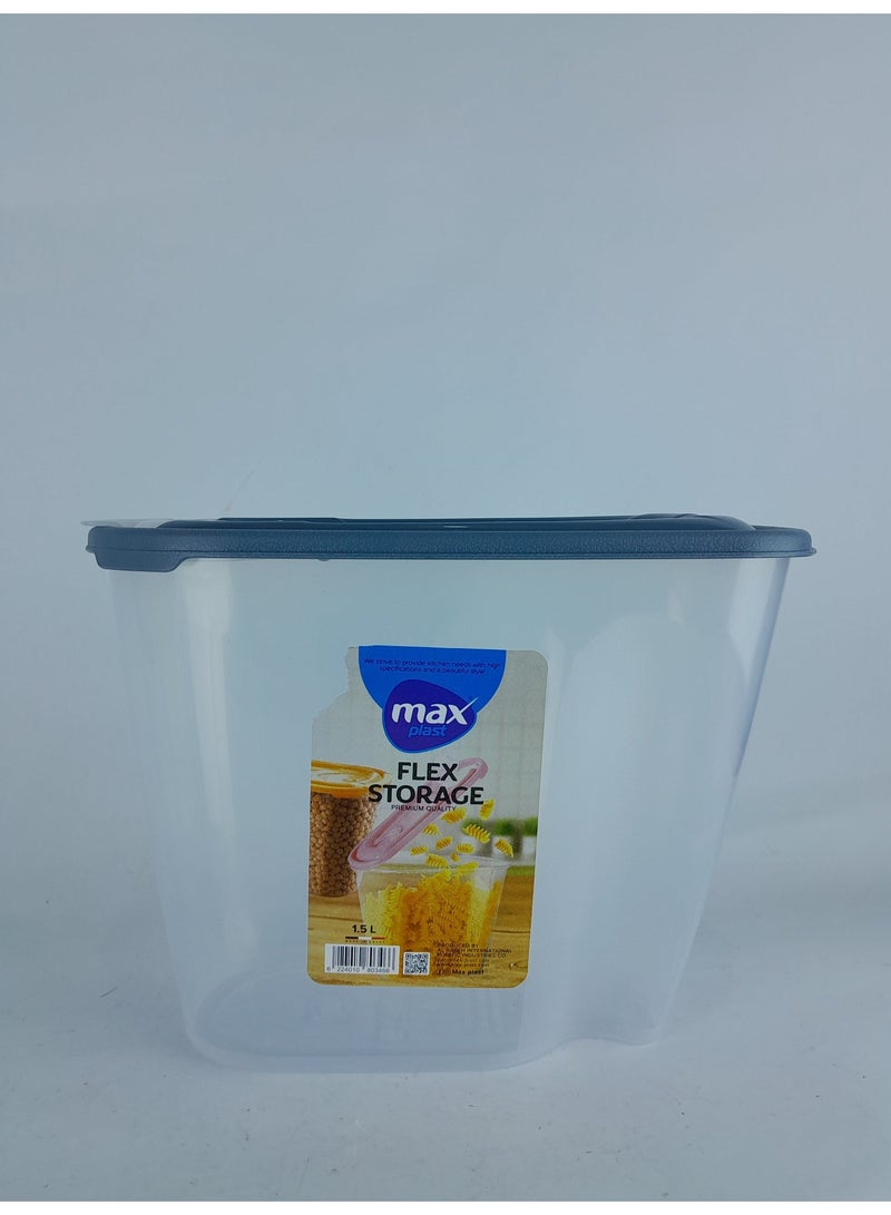 ماكس علبة تخزين بقوليات بلاستيك من ماكس بلاست-فتحة للسكب بغطاء-1.5 لتر - Image 1