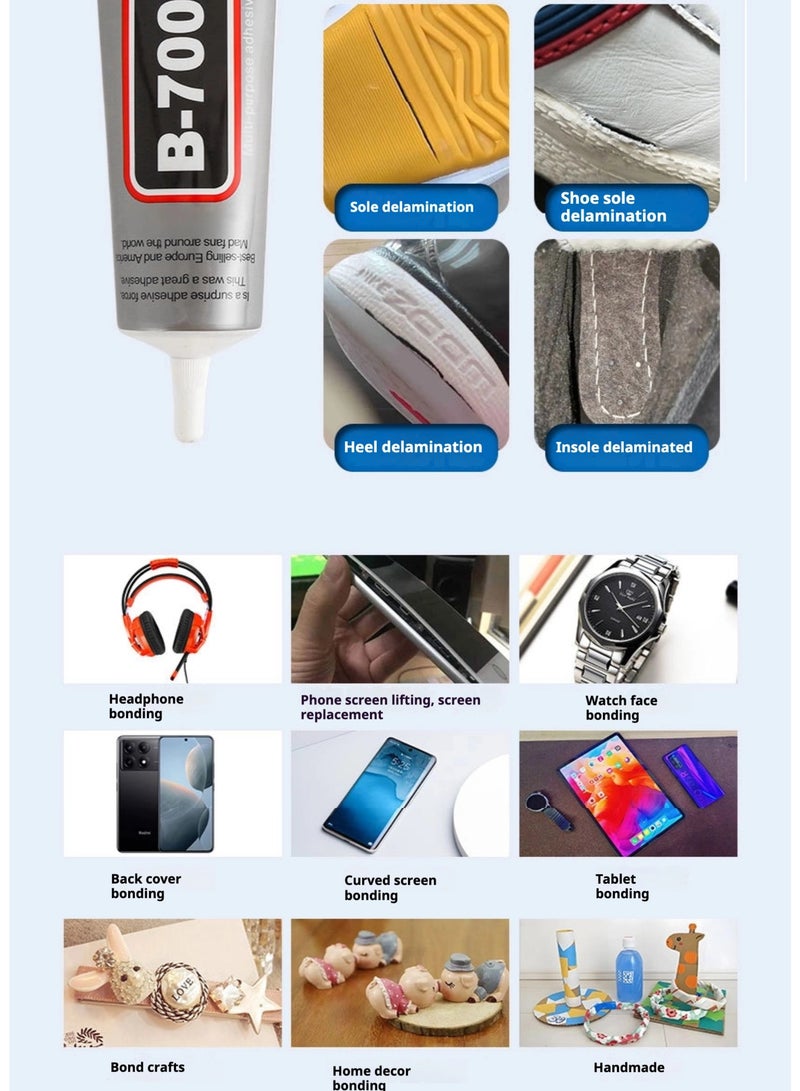 غراء إصلاح الهواتف B-7000 سعة 50 مل - لاصق متعدد الأغراض برأس إبرة دقيق لإصلاح الشاشة، ولصق الإطار، والأعمال الحرفية والإلكترونيات - Image 4
