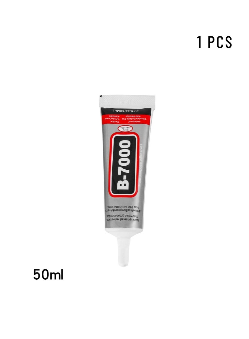 غراء إصلاح الهواتف B-7000 سعة 50 مل - لاصق متعدد الأغراض برأس إبرة دقيق لإصلاح الشاشة، ولصق الإطار، والأعمال الحرفية والإلكترونيات - Image 1