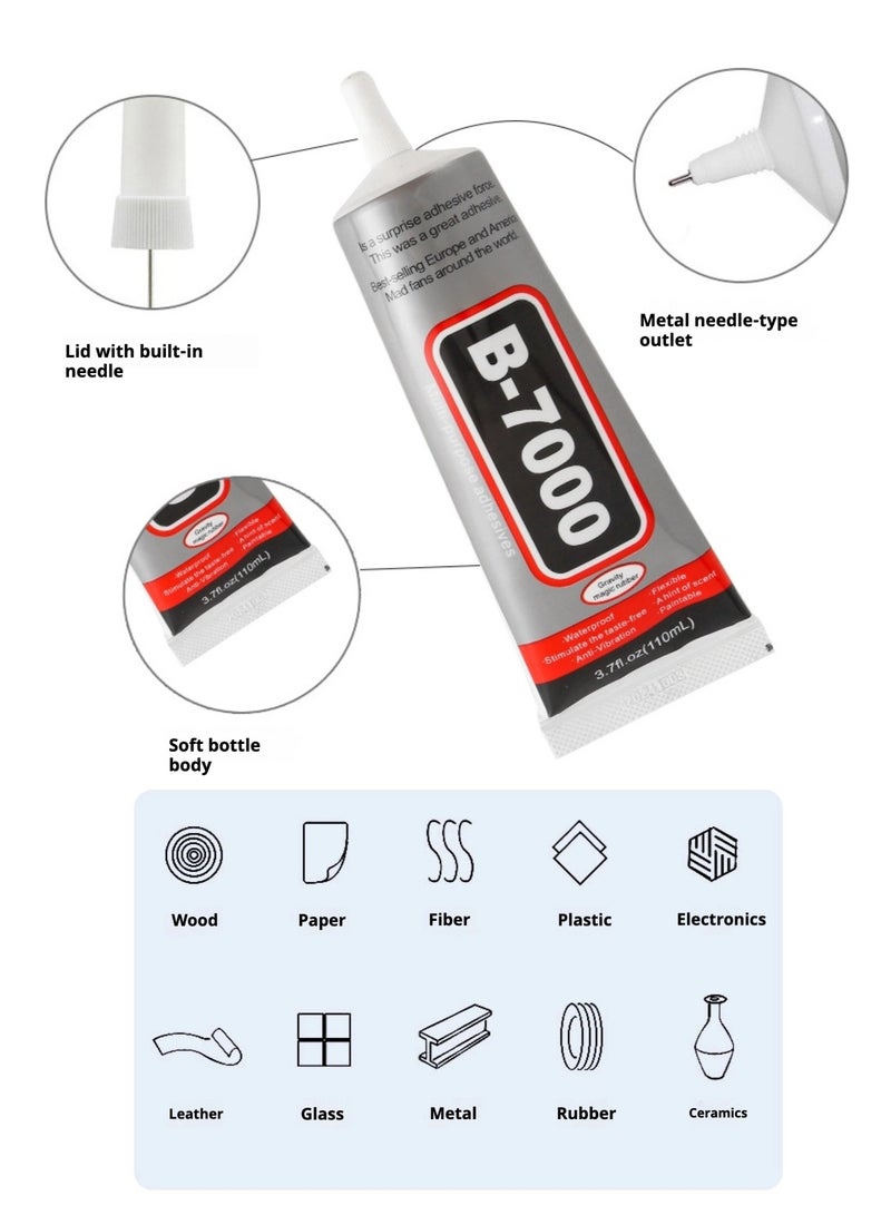 غراء إصلاح الهواتف B-7000 سعة 50 مل - لاصق متعدد الأغراض برأس إبرة دقيق لإصلاح الشاشة، ولصق الإطار، والأعمال الحرفية والإلكترونيات - Image 2