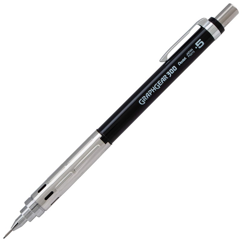 Pentel GraphGear 300 Mechanical Pencil, Box of 12 Pencils, black (0.5mm) - Image 1
