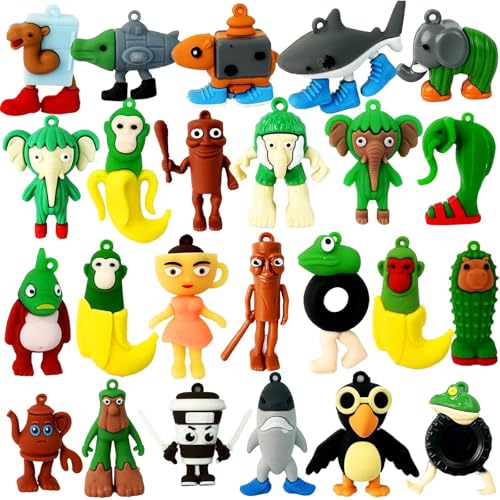 DONGYING 24pcs Tralalero Tralala Action Figure ToysMeme Shark Figures Toys 25inFunny AnimalsUnique Key ChainDecorations Gifts for Fans Office Room Figurine Decor - Image 1