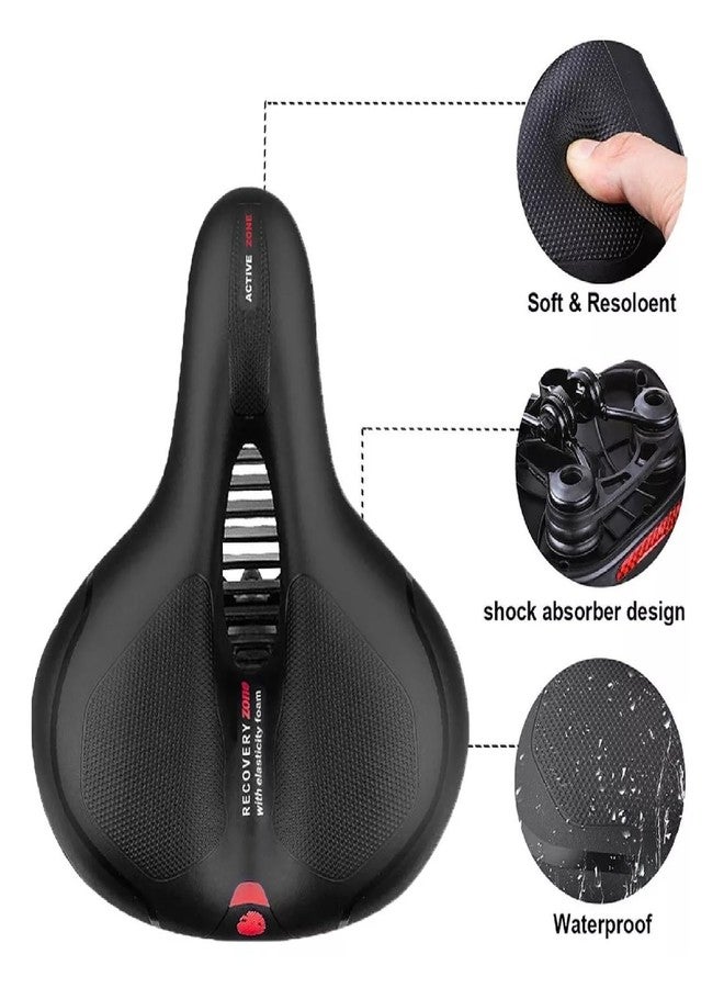 Wavva® Cycle Seat, Universal Memory Foam with Red Reflective Safety Strip, Bicycle Seat Waterproof Breathable Shock Absorbing Bike Saddle for All Bike. - Image 5