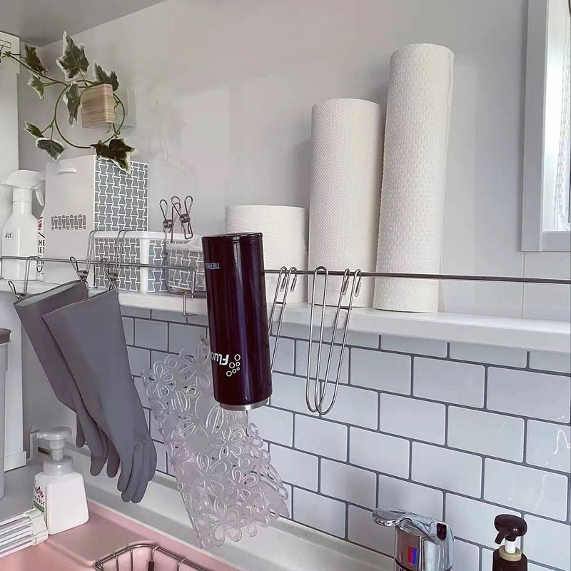 White 3pcs Dish Rack Drying Hooks Kitchen Cup Holder Clips For Bottles Mugs No Drilling - Image 3