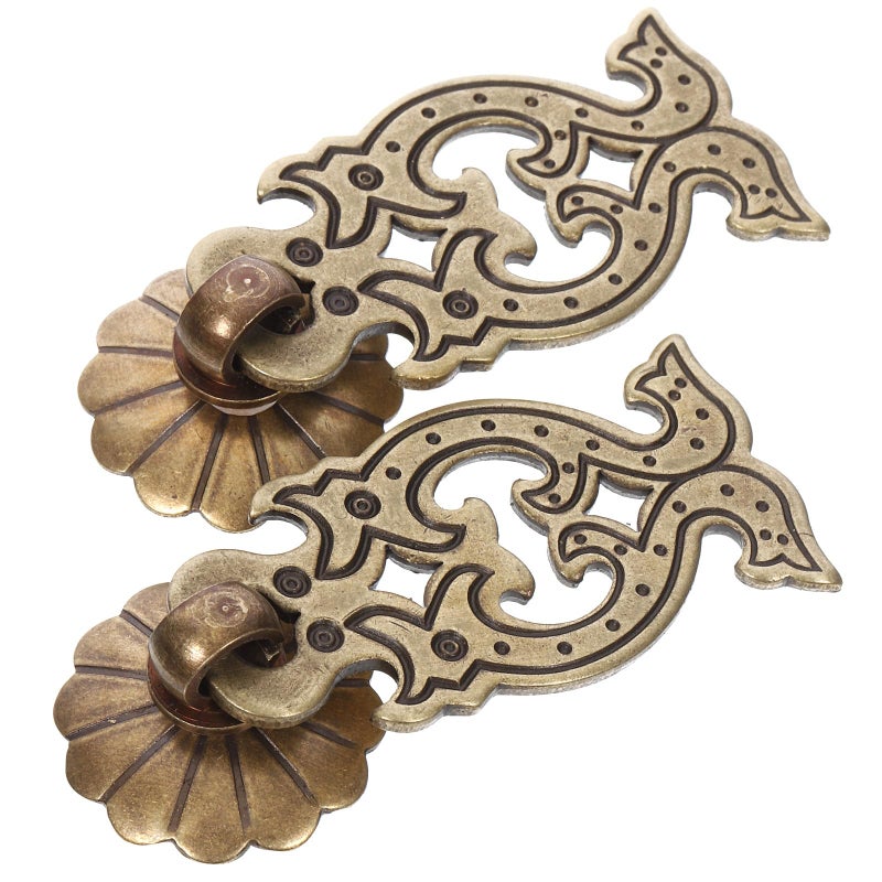 Vintage Bronze Copper Cabinet Pull Handles Single Hole Drawer Knobs 2pcs Set - Image 2