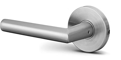 Berlin Modisch Dummy Lever Door Handle Pack of 2 Sleek Round Non-Turning Single Side Pull Only Lever Set [for Closet or French Doors] Heavy Duty - Satin Nickel Finish - Image 5