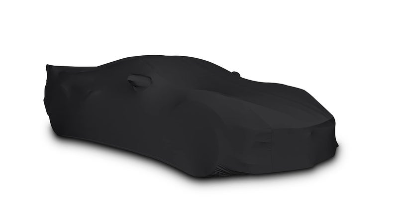 SR1 Performance C8 Corvette Custom Fit Car Cover - Indoor Ultraguard Stretch Satin - The Ultimate High End Fit for 2020-2025 Stingray, Z06, Z51, E-Ray Corvettes (Black) - Image 1