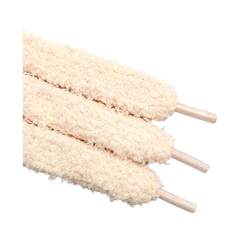 Hengfeng Shoelace Wholesale Direct Sales Plush Cute Girls Ins Style Trendy Widened Shoelace Accessories Rope Milky white - Image 1