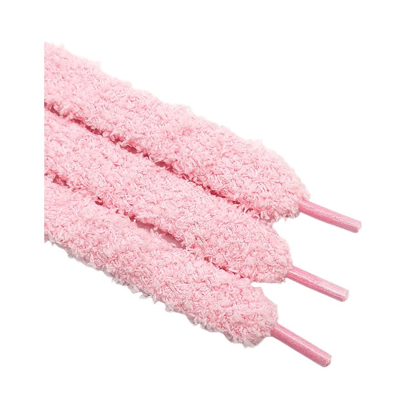 Hengfeng Shoelace Wholesale Direct Sales Plush Cute Girls Ins Style Trendy Widened Shoelace Accessories Rope Milky white - Image 3