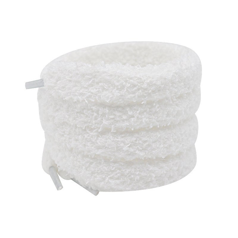 Hengfeng Shoelace Wholesale Direct Sales Plush Cute Girls Ins Style Trendy Widened Shoelace Accessories Rope Milky white - Image 5