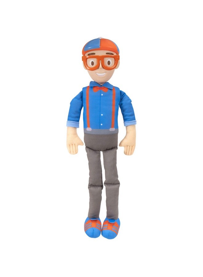 Blippi Blippi Bendable Plush Doll, 16” Tall Featuring SFX - Squeeze The Belly to Hear Classic catchphrases - Fun, Educational Toys for Babies, Toddlers, and Young Kids - Image 1