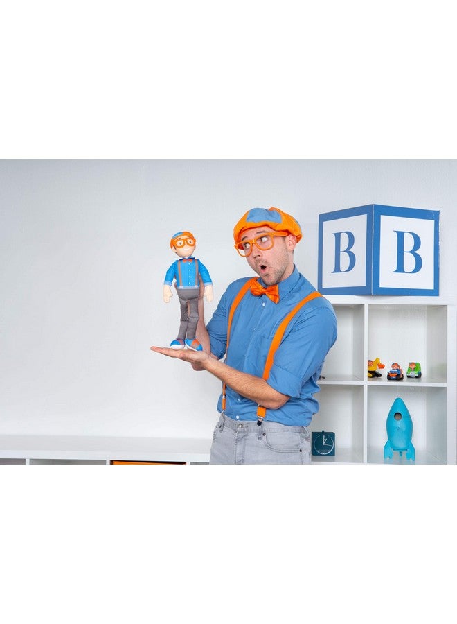 Blippi Blippi Bendable Plush Doll, 16” Tall Featuring SFX - Squeeze The Belly to Hear Classic catchphrases - Fun, Educational Toys for Babies, Toddlers, and Young Kids - Image 5