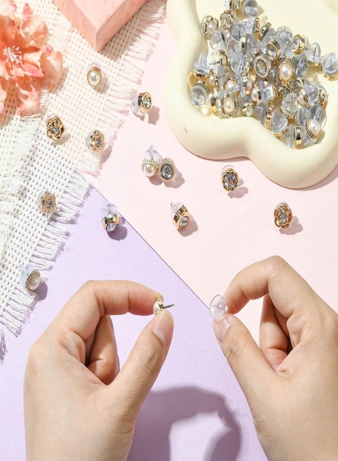 Ipotkitt 100 pcs Mixed Styles Elegant Alloy Rhinestone Pins Flower Imitation Pearl Floral Brooch for DIY Jewelry Making Crafts Hats Shirts Bags Dress Backpack Clothes - Image 5