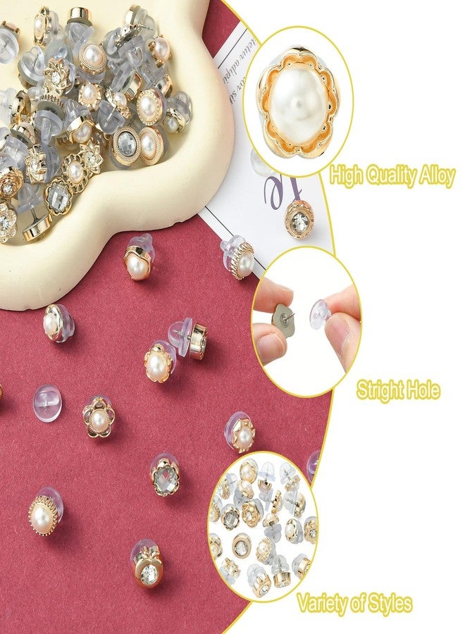 Ipotkitt 100 pcs Mixed Styles Elegant Alloy Rhinestone Pins Flower Imitation Pearl Floral Brooch for DIY Jewelry Making Crafts Hats Shirts Bags Dress Backpack Clothes - Image 3