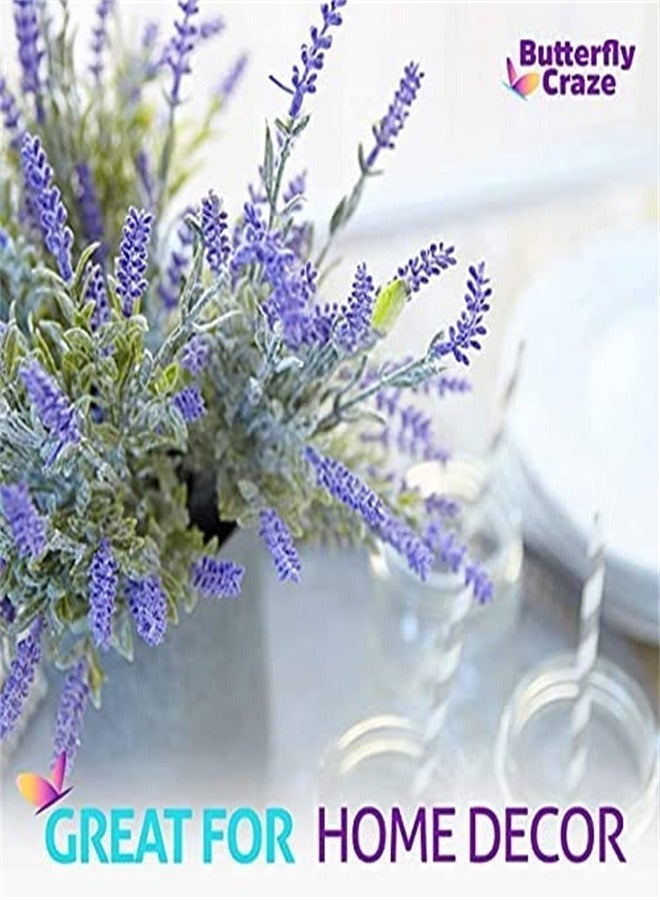 Goolsky 4PC Realistic Artificial Lavender Plant - Lilac Purple Floral Stems, No Maintenance Indoor/Outdoor Decor for Home, Wedding, Office, Table Centerpiece - Durable Plastic Faux Lavender for Windowsill, Garden, Party Decoration - Wedding & Holiday Decorations, Lavender Artificial Flowers, Garden Decor, Wedding Decor, Natural Look Foliage - Image 2