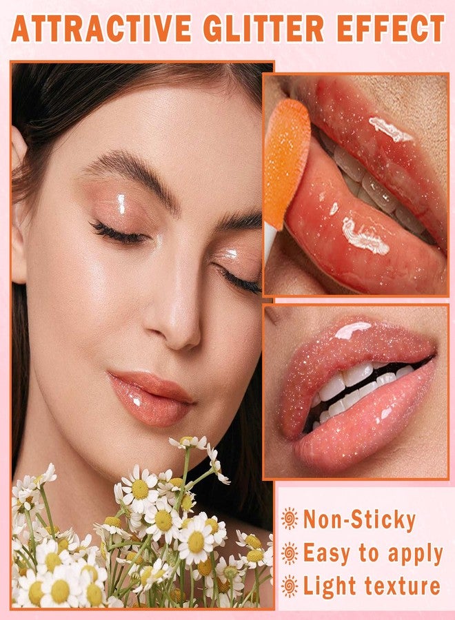 QIUFSSE Magic Color Changing Lip Oil Stain, 2PCS Hydrating Gloss With Tinted Shimmer Plumping Glow Oil for Care and Dry Lips (Strawberry + Orange) - Image 5