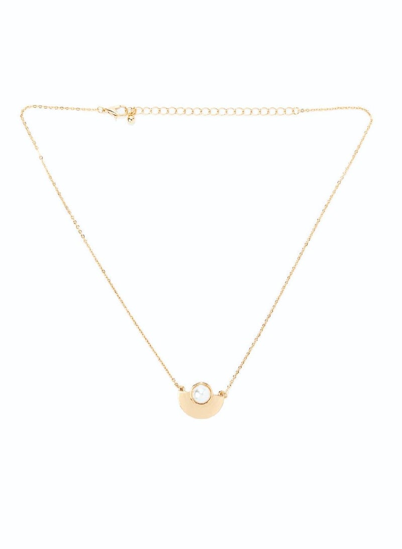 AMICA Geometric Pearl Pendant Necklace - Image 1