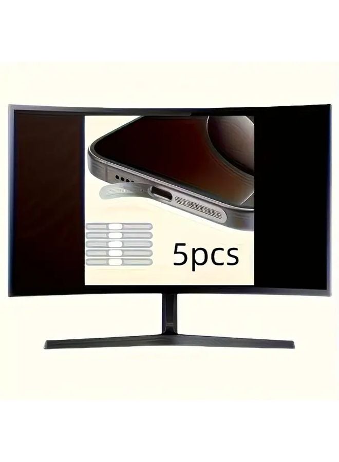 5 قطع غطاء هاتف مقاوم للغبار من المعدن الفضي لسلسلة iPhone 16 و15 و14 و12 - Image 1