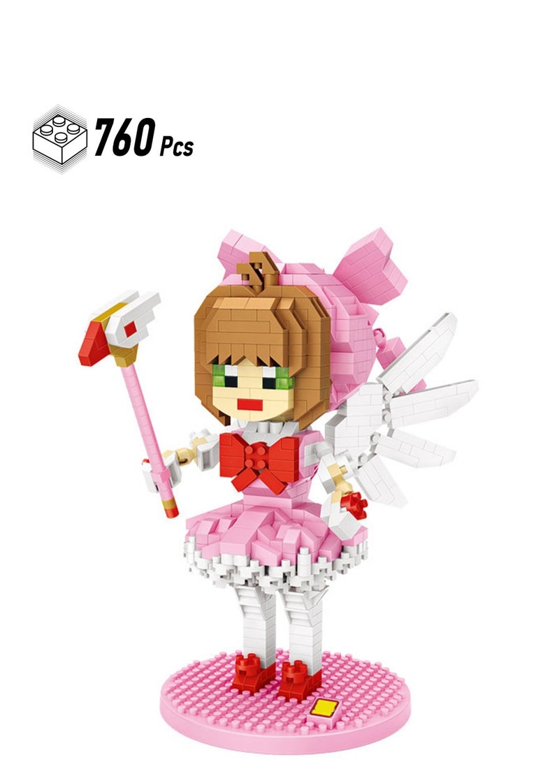 Loquat 760pcs Pink Girl Model Set Building Blocks Leisure Decompression Assembly Toys Children Adult Home Decorations - Image 1