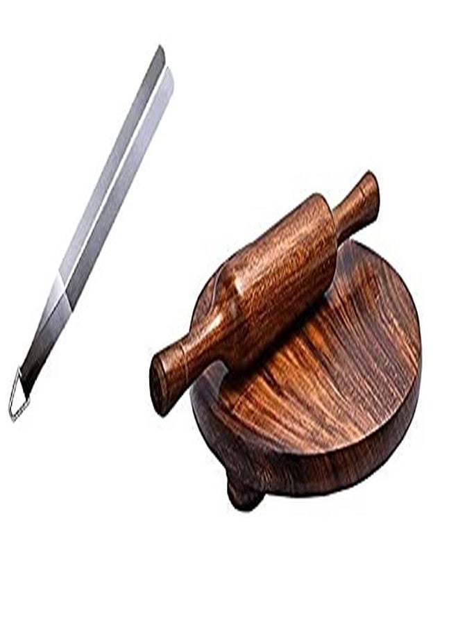 Balaji e Retail Wooden Chakla & Belan/Steel Chimta || Roti Maker/Phulka Maker/Chapathi Maker chakla/Wooden Rolling Pin Board || Home & Kitchen (Wooden Chakla 9 inch, 12 inch Belan, Steel Chimta) ||39
