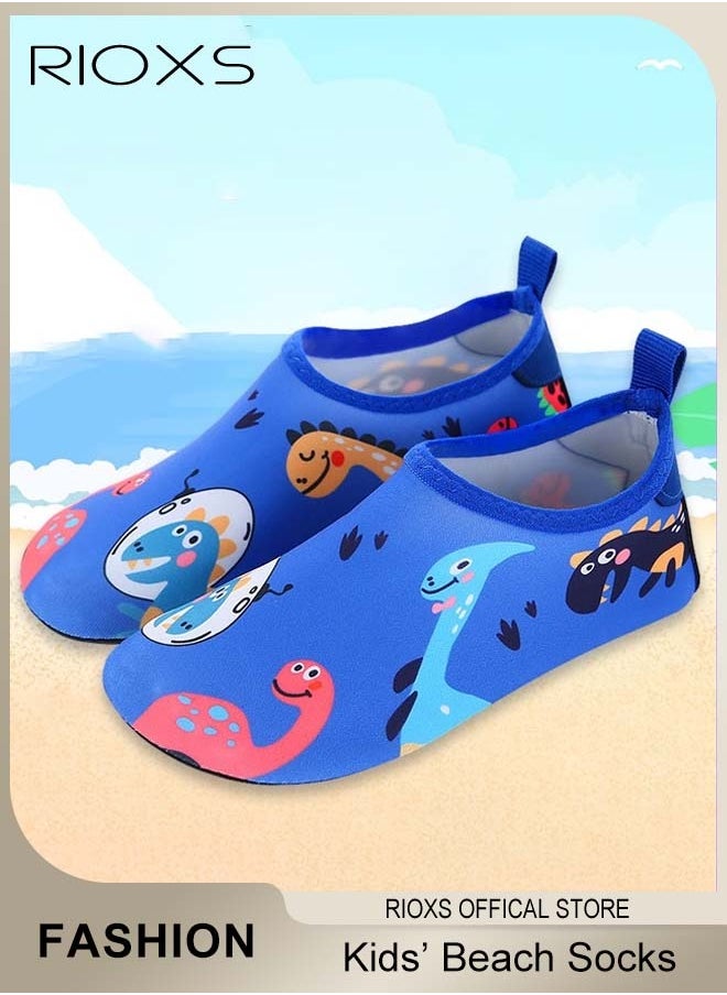 RIOXS Kids Water Shoes Beach Socks, Toddler Baby Girls Boys Barefoot, Quick-Dry Non-Slip Swim Socks, Quick-Dry Non-Slip Diving Socks, Sports Shoes For Kid In Beach Swimming Pool Water Park, Barefoot Aqua Socks Shoes for Kids Girls Boys  - Image 1