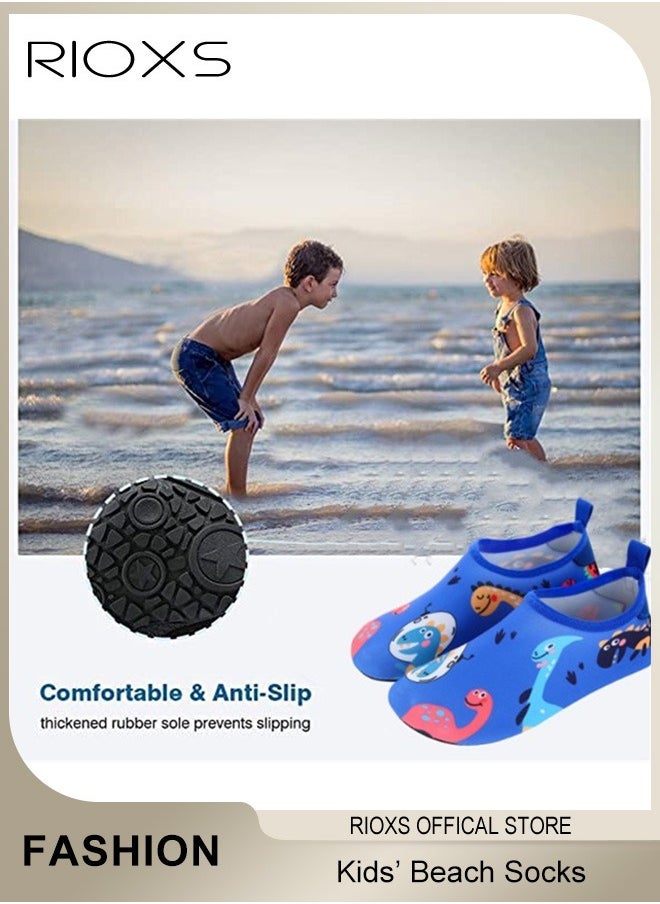RIOXS Kids Water Shoes Beach Socks, Toddler Baby Girls Boys Barefoot, Quick-Dry Non-Slip Swim Socks, Quick-Dry Non-Slip Diving Socks, Sports Shoes For Kid In Beach Swimming Pool Water Park, Barefoot Aqua Socks Shoes for Kids Girls Boys  - Image 3