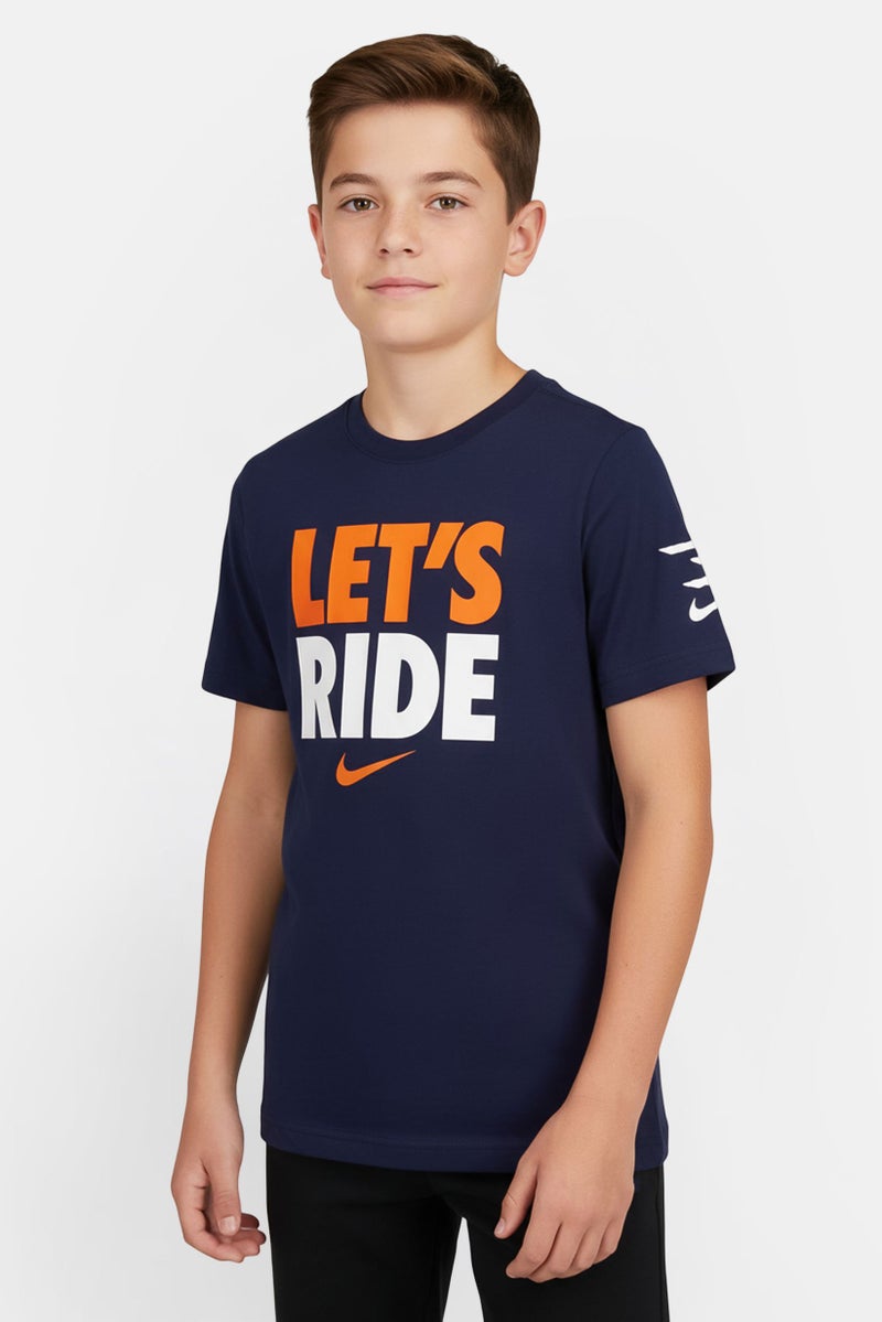 Nike 3Brand by Russell Wilson Kids Boy Graphic Print Outdoor T-Shirt, Navy - Image 1