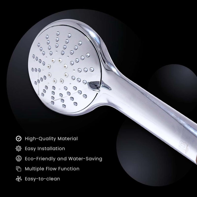 PLATINEX DB BATHWARE INDIA PRIVATE LIMITED DB Bathware DualFunction Hand Shower with 15 Meter Hose Wall Hook Premium Shower Head for Ultimate Comfort and Convenience ABS Chrome Finish - Image 2