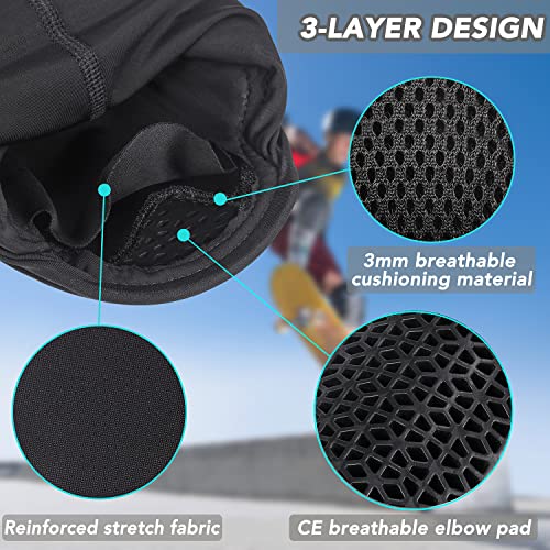surlim Elbow PadsMountain Bike Elbow GuardsMTB Elbow PadsBMXSkate Skateboarding Elbow Armor1 PairBlack Large - Image 3