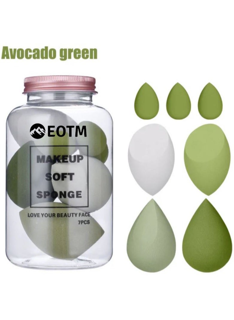 EOTM 7 In 1 Foundation Blending Multi-color Latex Free Washable Makeup Soft Sponge  - Image 1