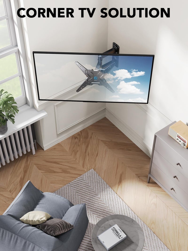 Pipishell TV Wall Mount for Most 26 32 50 55-60 inch TVs, Full Motion TV Mount with Swivel, Tilt & Extension, Single Stud Wall Mount Bracket Holds up to 77 lbs, Max VESA 400x400mm, PIMF11 - Image 5