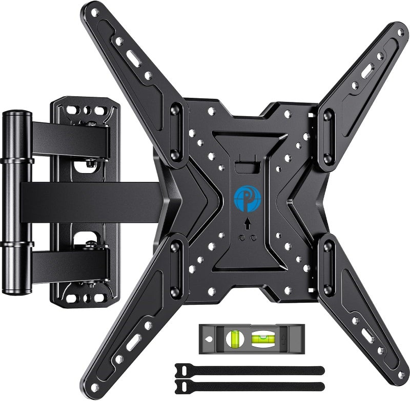 Pipishell TV Wall Mount for Most 26 32 50 55-60 inch TVs, Full Motion TV Mount with Swivel, Tilt & Extension, Single Stud Wall Mount Bracket Holds up to 77 lbs, Max VESA 400x400mm, PIMF11 - Image 1