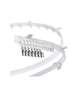 KASTWAVE KASTWAVE Curved Ceiling Curtain Track Bendable Mount for Curtain Rail Bunk Bed Bay Window Room Divider Flexible Straight (White, 5 m/ 16.4 ft) 
