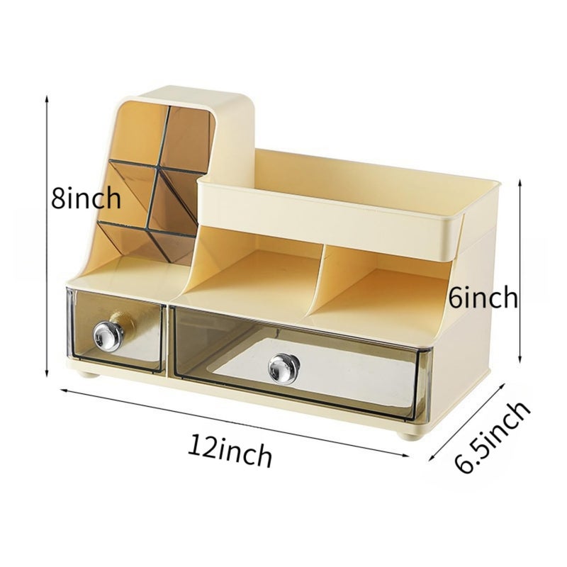 Heaime Makeup Organizer with Drawers for Vanity,Bathroom Countertop Organizer with Brushes Holder,Skincare Storage Organizer,Perfect Cosmetic Display Case for Your Beauty Essential - Image 5