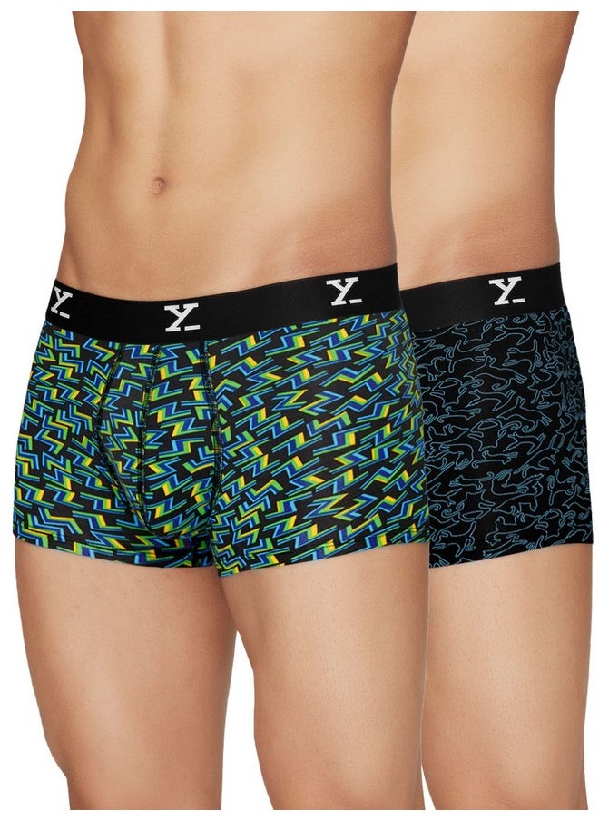اكس واي اكس اكس - شورت رجالي من XYXX (عبوة من قطعتين) (XYTRNK2PCKN226XXL_Lightning Bolt:Yoga Pet_Multicolor_2XL) - Image 1