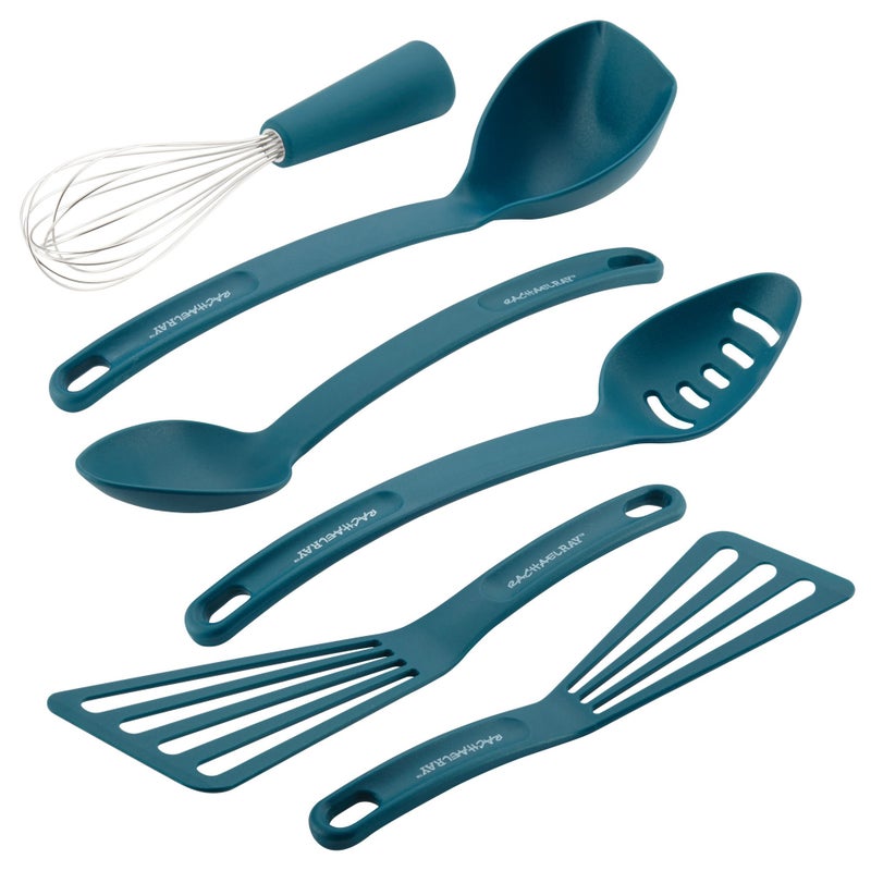 Rachael Ray Nylon Nonstick Tools Set, Marine Blue, 6-Piece, Tools and Gadgets - Image 1