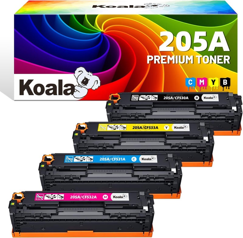 Koala 205A Compatible Toner Cartridge to Replace HP 205A CF530A CF531A CF532A CF533A for Color Laserjet Pro MFP M181fw M180n M180nw M154a M154nw Printers (Black Cyan Yellow Magenta, Pack of 4) - Image 1