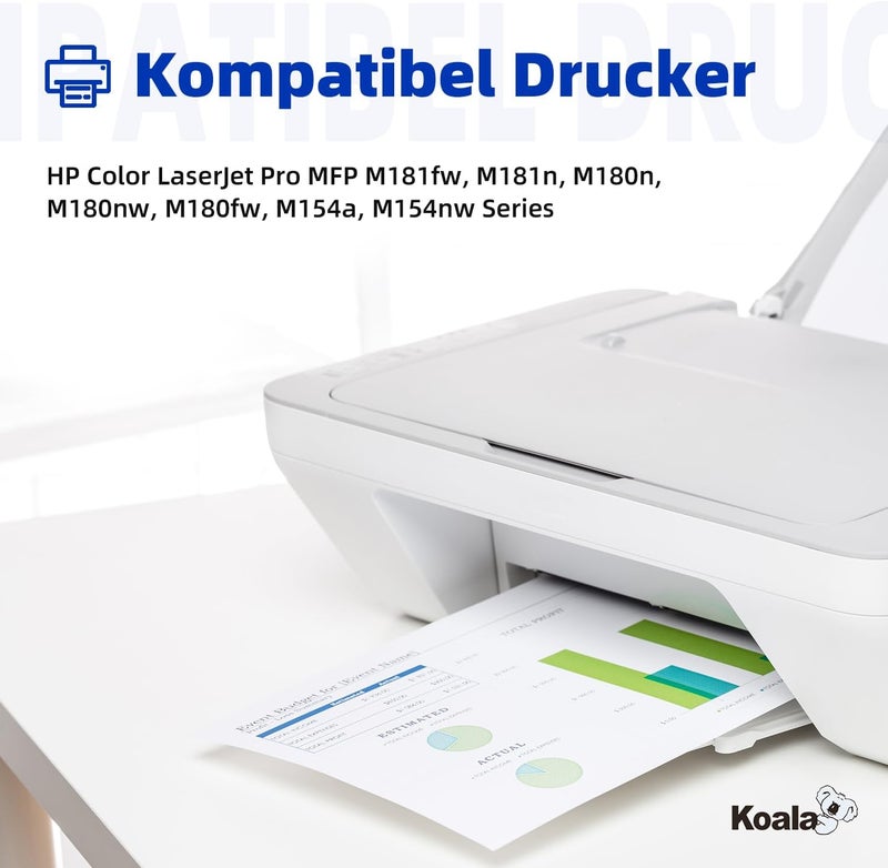 Koala 205A Compatible Toner Cartridge to Replace HP 205A CF530A CF531A CF532A CF533A for Color Laserjet Pro MFP M181fw M180n M180nw M154a M154nw Printers (Black Cyan Yellow Magenta, Pack of 4) - Image 3