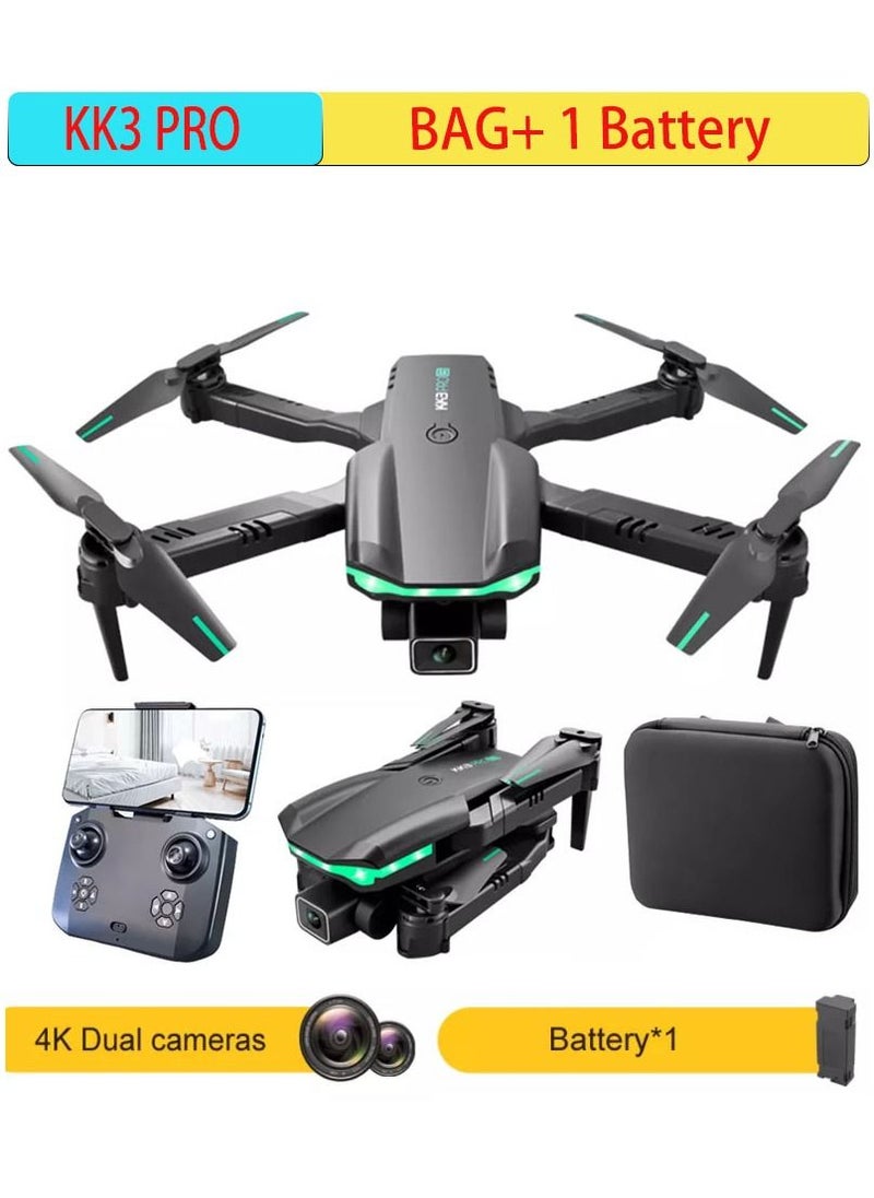 Mi VAZA - KK3 Pro Mini Drone HD Dual Camera Wi-Fi FPV Obstacle Avoidance Remote Quadcopter Foldable RC Drone With 1 Battery  for Kids Toys Hobbies for Beginners Not Professional Drone - Image 1