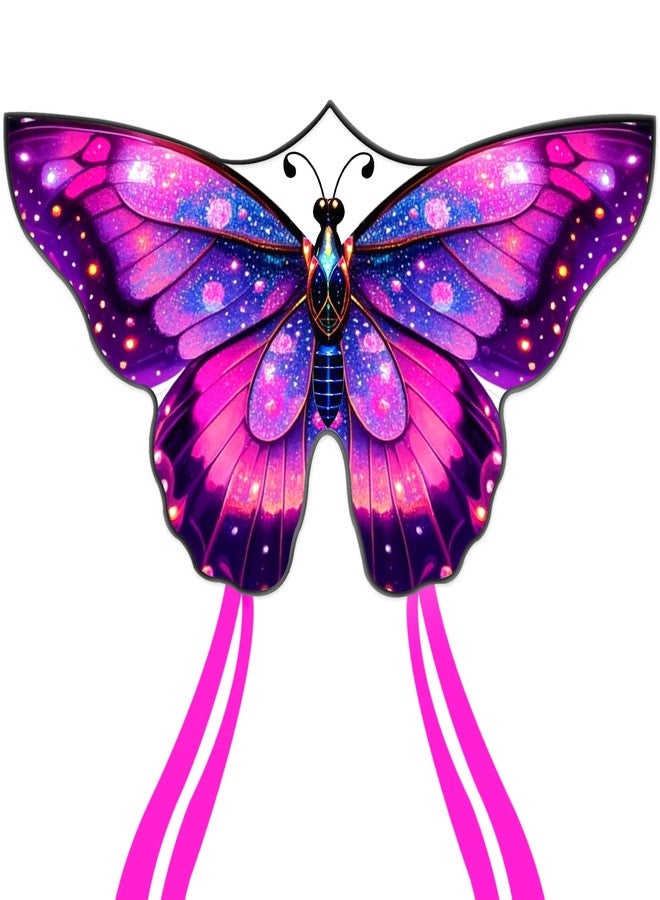 Flying Hoofer Butterfly Kite, Easy to Fly Kites for Kids & Adults, Beach Kites for Boys & Girls Ages 4-8 & 8-12, 55''X 28'' Large Single Line Kite(Pink) - Image 1