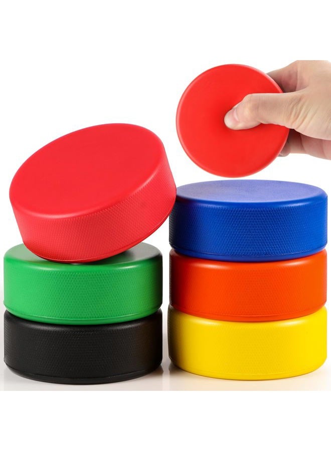 Zealor 6PCS Sport Foam Hockey Pucks, 3 Inch Mini Soft Foam Hockey Pucks with Mesh Bag Colored for Adult Indoor Outdoor Use Sport Game Classic Training and Practicing, Multicolor