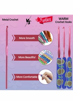 Excefore Crochet Hook Kit, 9 Pcs Aluminum Crochet Hook Set Soft Grip, 2mm-6mm Multicolour Stitches Craft Crochets Hook Sewing Tools  - Image 4