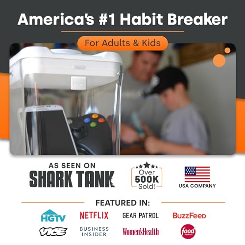Kitchen Safe kSafe Time Locking Container XL – Tech Lock Box for Tablets, Game Controllers, Large Snack Bags, BPA-Free Plastic, No Overrides, 5.5” W x 10.4” L, White Lid, Clear Base - Image 2