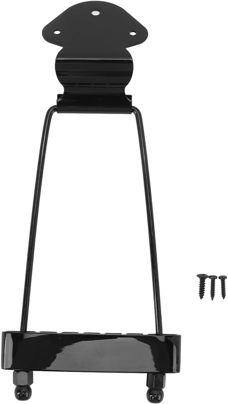 6 String Trapeze Tailpiece Bridge, Guitar Trapeze Bridge, Metal Tailpiece Replacement with Screws for Electric Guitars and Jazz Instruments (Black) - Image 1