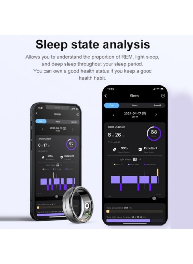 Domars Smart Ring for Women & Men, Health Tracker with Sleep，Exercise Monitoring, for iOS&Android Compatible, 5ATM Waterproof, No Subscription, 5-7 Day Battery - Image 3