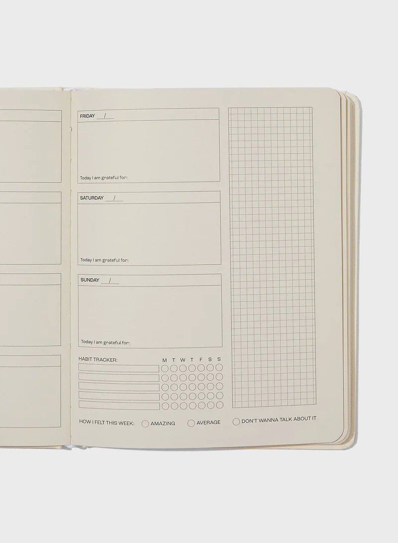 Typo Checkerboard Daisies Undated Small Wellness Planner