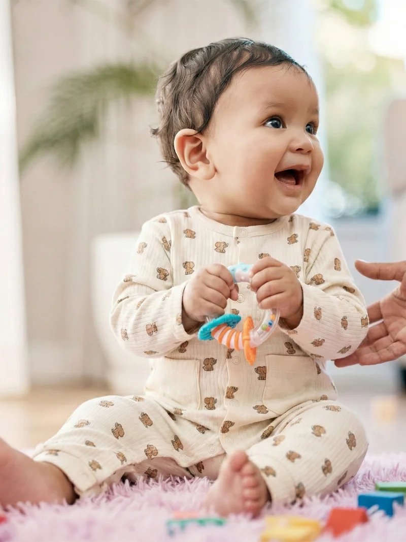 Babies Basic Babies Basic Ribbed Cotton Set with Sleepsuit/Romper, Cap and Bib