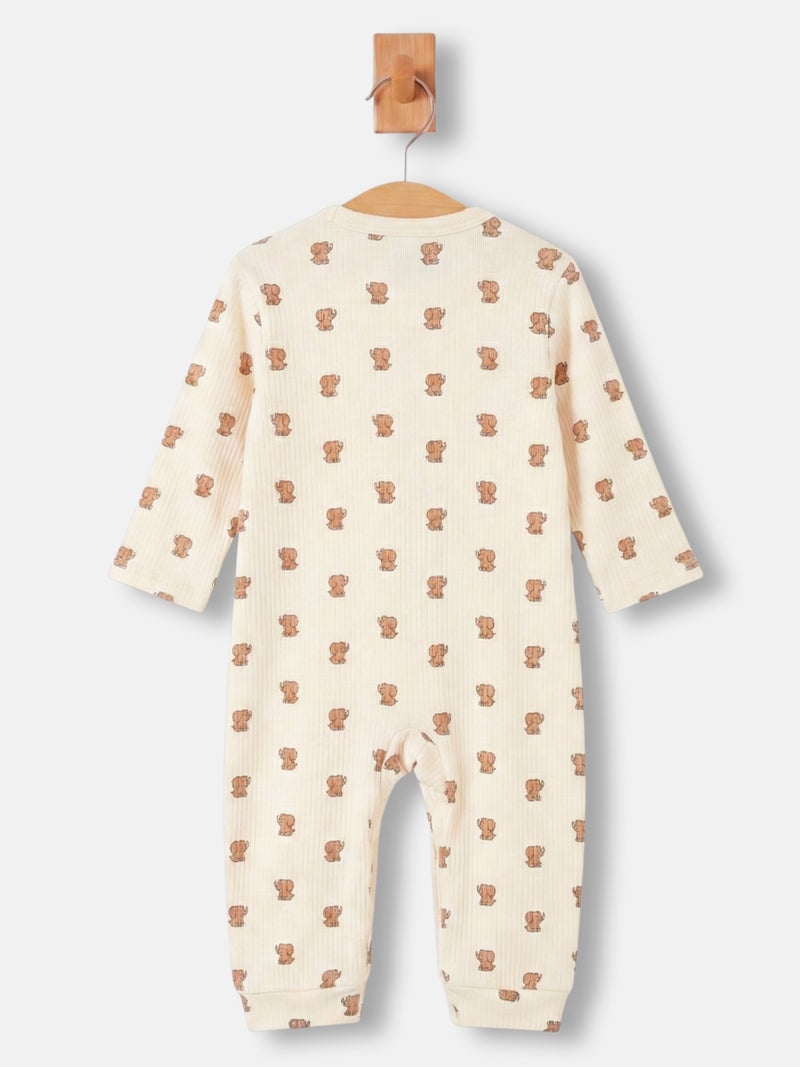 Babies Basic Ribbed Cotton Set with Sleepsuit/Romper, Cap and Bib - Image 5