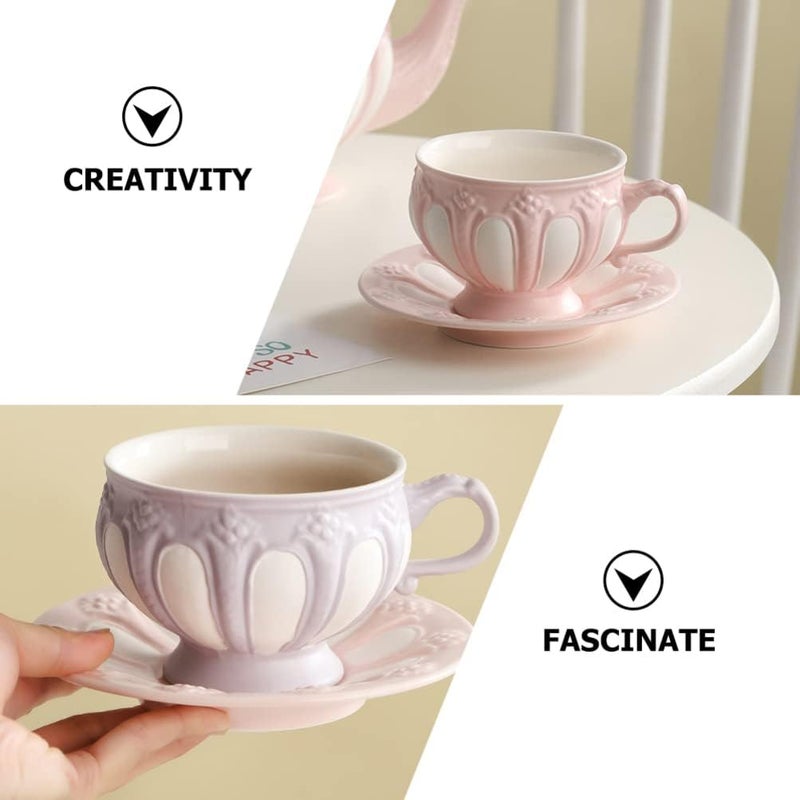 woobles Espresso K Cups Royal Tea Cups and Saucers: Old Country Roses Teacup Saucer Coffee Mug British Coffee Cup Drink Tumbler Bone China Tableware Xmas Gifts Coffee Gifts - Image 2
